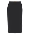Elisabetta Franchi Longuette Skirt With Satin Side Bands