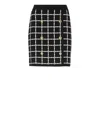 Elisabetta Franchi Black Jacquard Mini Skirt With Logo And Gold Buttons In Black