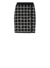 Elisabetta Franchi Black Jacquard Mini Skirt With Logo And Gold Buttons