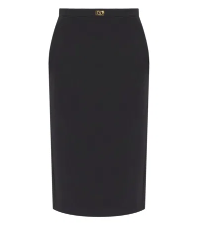 Elisabetta Franchi Black Skirt With Logo