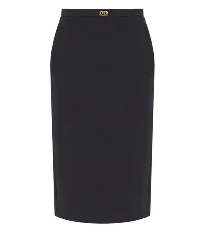 Elisabetta Franchi Black Skirt With Logo