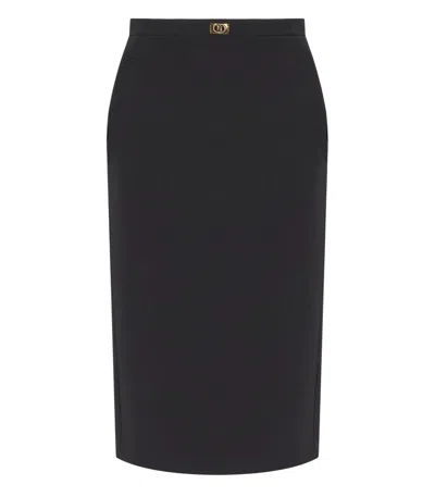 ELISABETTA FRANCHI BLACK SKIRT WITH LOGO