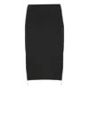 Elisabetta Franchi Fitted Knee-length Skirt With Gold-tone Clasp In Black