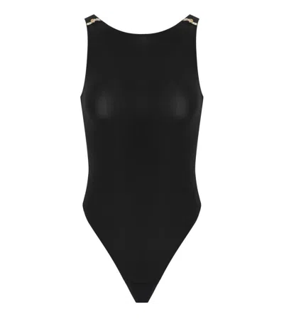 Elisabetta Franchi Black Sleeveless Bodysuit