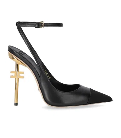 Elisabetta Franchi 105mm Leather Pumps In Black
