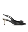 Elisabetta Franchi Black Slingback Pump With Bow In Black