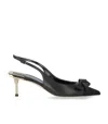 Elisabetta Franchi Black Slingback Pump With Bow In Black