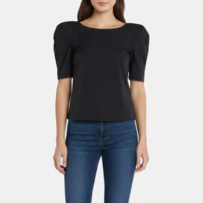 Pre-owned Elisabetta Franchi Black Stretch Crepe Short Sleeve Blouse S