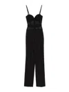 Elisabetta Franchi Black Stretch Jumpsuit In Black