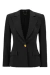 Elisabetta Franchi Viscose Blazer With Chest Pocket And Padded Shoulders In 110