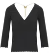Elisabetta Franchi Ribbed Sweater With Necklace