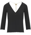 Elisabetta Franchi Ribbed Sweater With Necklace