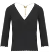 Elisabetta Franchi Black Sweater With Necklace In Black