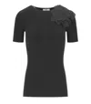 Elisabetta Franchi Black T-shirt With Flower