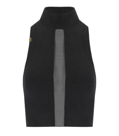 Elisabetta Franchi Black Top With Tulle
