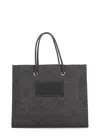 Elisabetta Franchi Black Tote Rafia Bag In Neutral