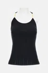 Elisabetta Franchi Chain-strap Ribbed Tank Top In Black