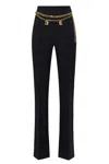 Elisabetta Franchi Belted Crepe Palazzo Trousers