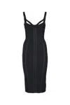 Elisabetta Franchi Adjustable Straps Bustier Cut-out Midi Pencil In Black