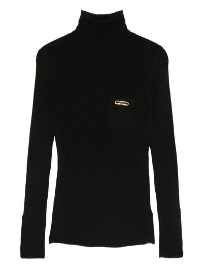 ELISABETTA FRANCHI BLACK TURTLENECK SWEATER ELISABETTA FRANCHI