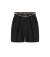 ELISABETTA FRANCHI ELISABETTA FRANCHI  BLACK TWEED SHORTS WITH CHAIN