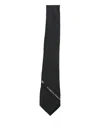 Elisabetta Franchi Black Twill Tie With Logo Ribbon  In Black