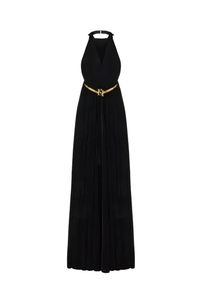 ELISABETTA FRANCHI BLACK VELVET DRESS