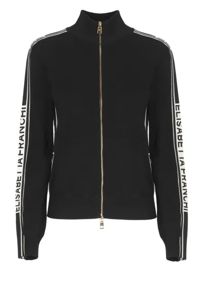 Elisabetta Franchi Black Viscose Blend Cardigan