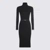 Elisabetta Franchi Black Viscose Midi Dress In Black