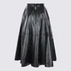 Elisabetta Franchi Flared Midi Skirt With High Waist In Black