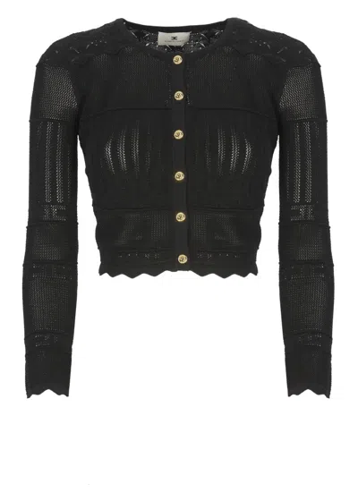 ELISABETTA FRANCHI BLACK VISCOSE SWEATER