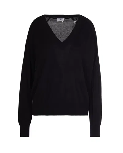 ELISABETTA FRANCHI BLACK WOOL BLEND SWEATER
