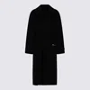 Elisabetta Franchi Black Wool Coat In Black