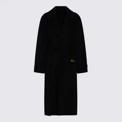 ELISABETTA FRANCHI BLACK WOOL COAT