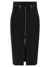 Elisabetta Franchi Lightweight Crepe Skirt With Black Zip In Black