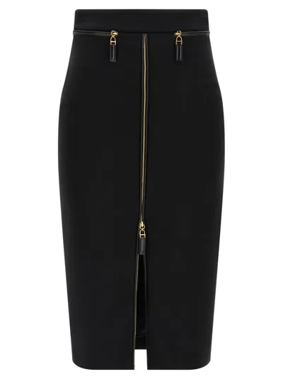 ELISABETTA FRANCHI BLACK ZIP SKIRT