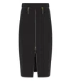 Elisabetta Franchi Lightweight Crepe Skirt With Black Zip In Black