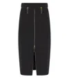 Elisabetta Franchi Lightweight Crepe Skirt With Black Zip In Black