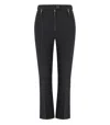 Elisabetta Franchi Straight-leg Cropped Crepe Pants With Gold Accents In Black