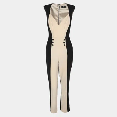 Elisabetta Franchi Black/cream Crepe Jumpsuit