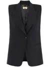 Elisabetta Franchi Blanded Wool Vest In Black
