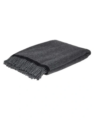Elisabetta Franchi Blanket Or Cover Charcoal Size - Wool, Polyamide In Gray