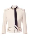 Elisabetta Franchi Black Jacket With Tailored Silhouette In Beige