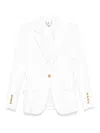 Elisabetta Franchi Krepp-blazer Mit Riemendetail In Crema