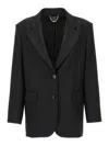 Elisabetta Franchi Double-breasted Wool Blazer Blazer And Suits Black In Black