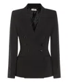 Elisabetta Franchi Double-breasted Jacket With Satin Details In Black