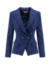 Elisabetta Franchi Double-breasted Blazer In Blue
