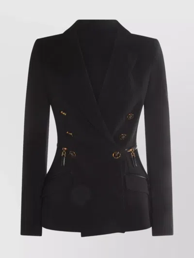 ELISABETTA FRANCHI BLAZER DOUBLE-BREASTED GOLD-TONE BUTTONS