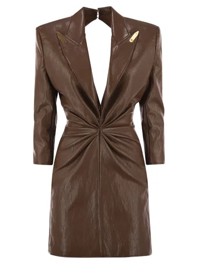 Elisabetta Franchi Blazer Dress In Brown