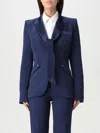 Elisabetta Franchi Oltremare Crepe Smoking Jacket In Blue